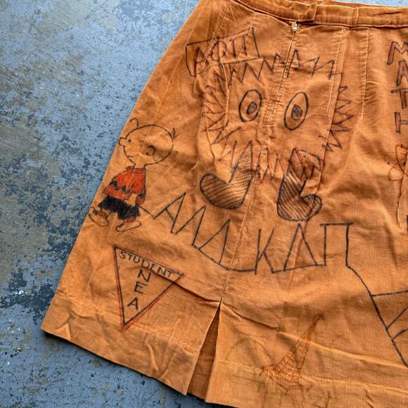 Vintage 1965 Purdue University Hand Drawn Senior Cord Skirt - Picture 3 of 10